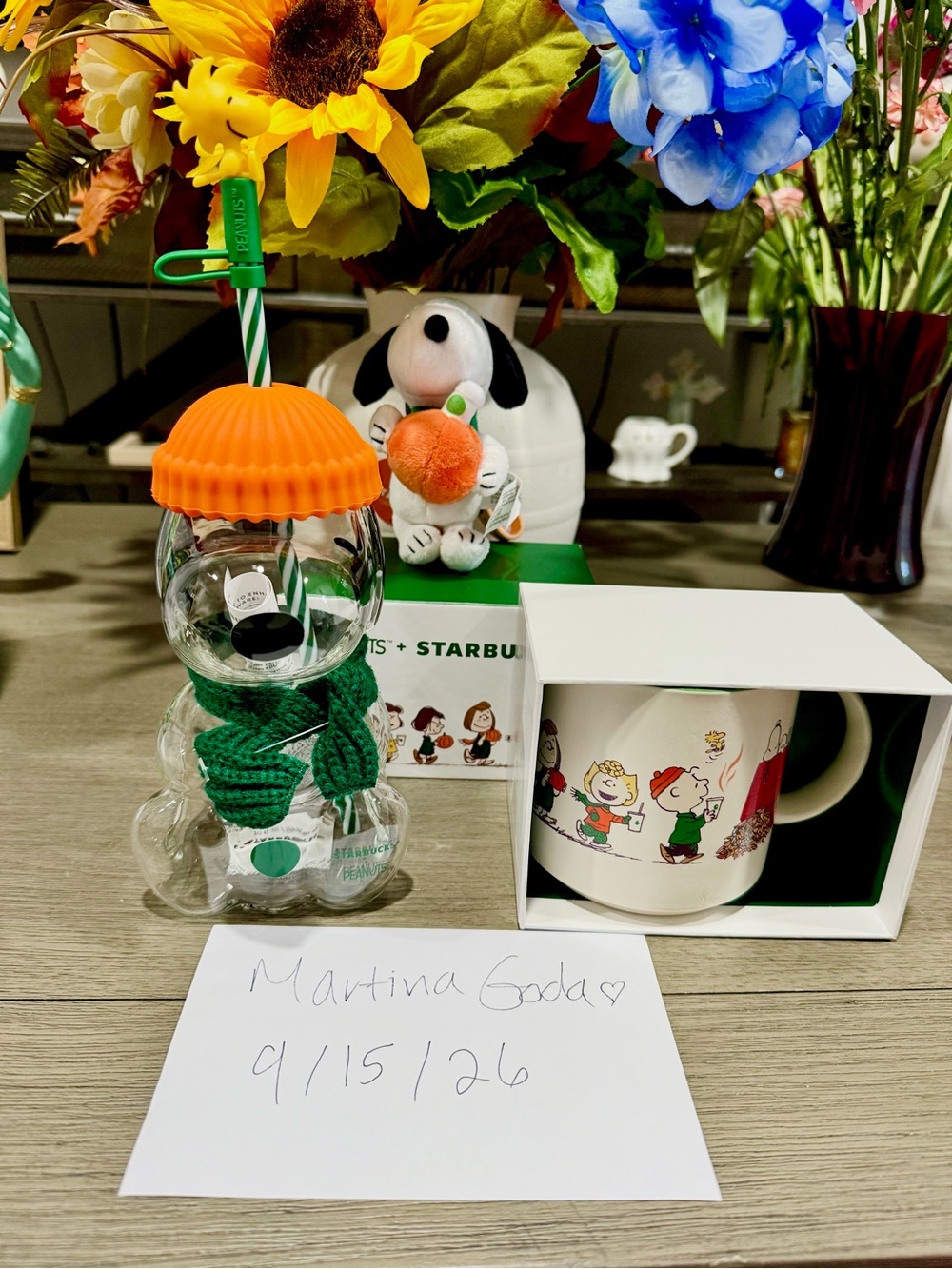 Starbucks Peanuts Bundle Glass Cup, Mug, Keychain